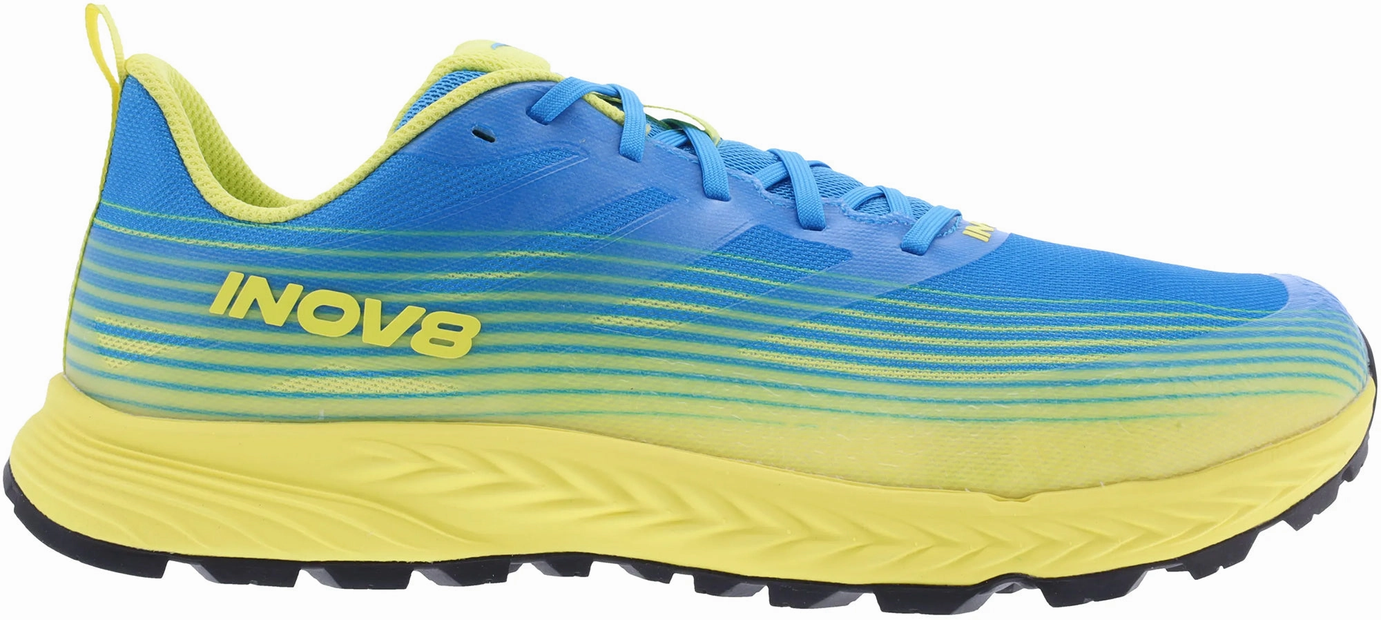 Anatomical Contour impact - protection - mechanism shoes Inov8 TrailFly Speed WIDE FIT Mens Trail Running Shoes - Blue