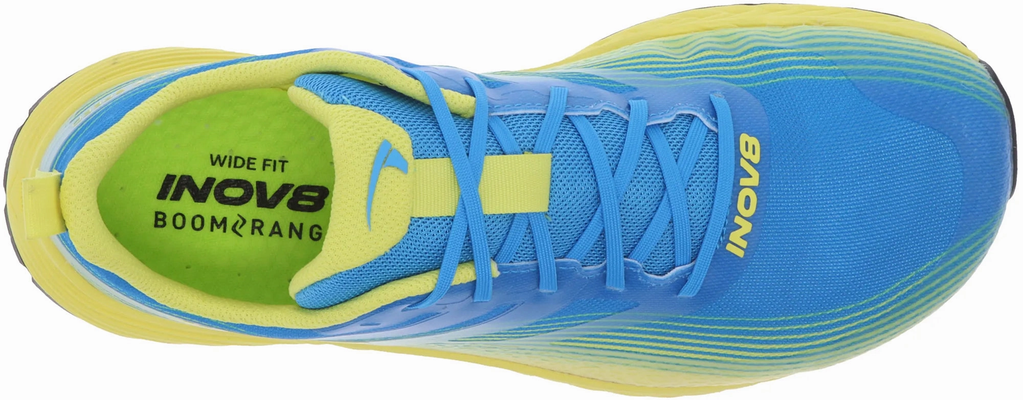 running on a dirt track shoes Inov8 TrailFly Speed WIDE FIT Mens Trail Running Shoes - Blue