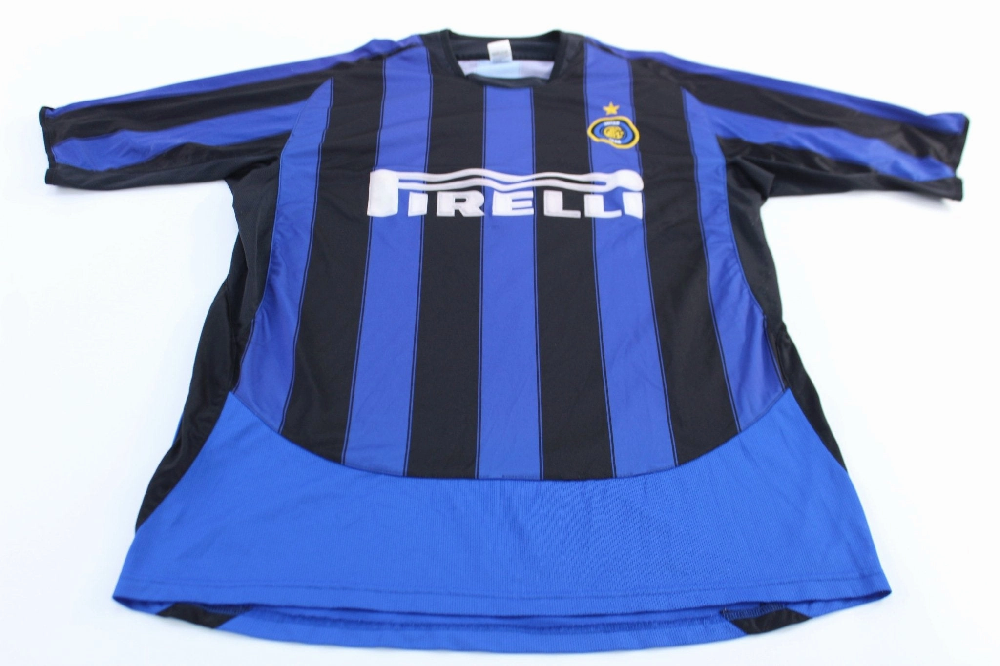 High Compression Knit Inter Milan Blue & Black Striped #6 Soccer Jersey