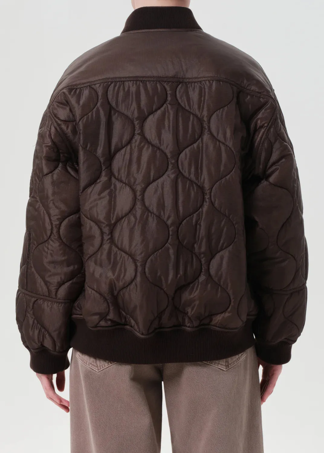 Isla Quilted Jacket in Bourbon Full Zip Closure Art