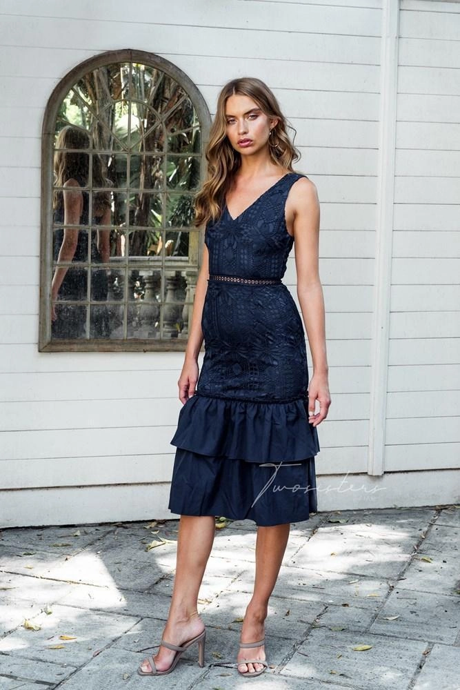 Izzy Dress - Navy Flared shape Simple Elegance