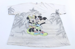 90's Mickey & Minnie Florida All Over Print T-Shirt All Season Wear