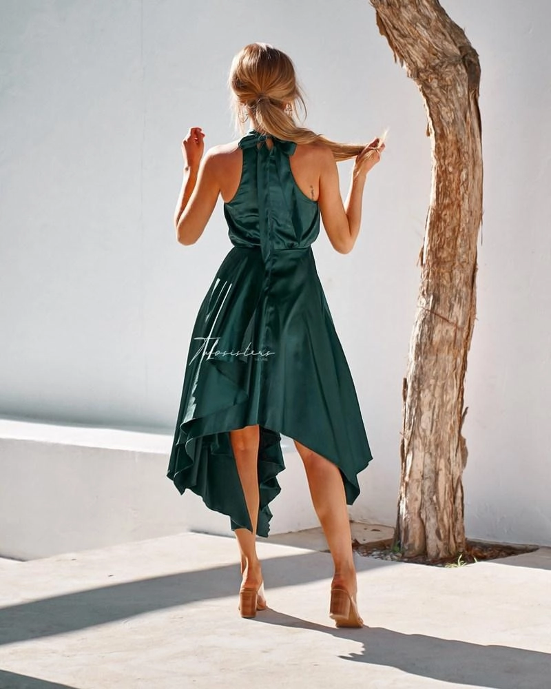 Halter-Neck Kathleen Dress - Emerald Green
