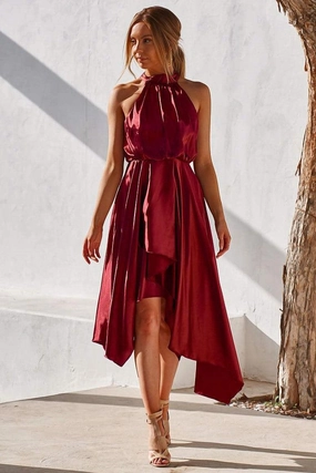 Kathleen Dress - Red Tailored Cut