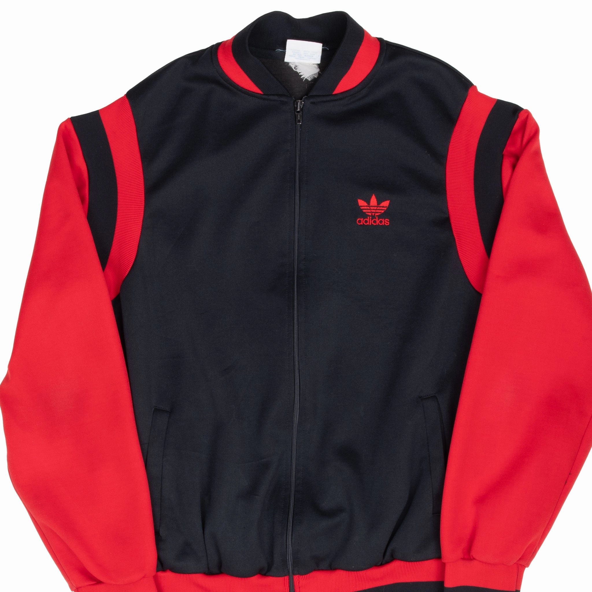 Functional Layering VINTAGE ADIDAS BLACK AND RED TRACK JACKET 1980S LARGE