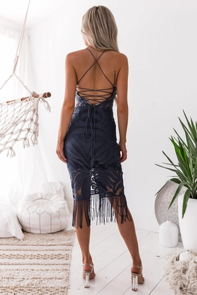 Khaleesi Dress - Steel Blue Night Vibes Lounge Style