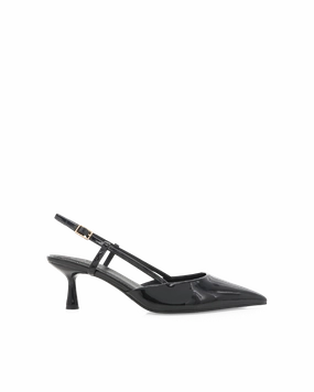 KYRIE - BLACK PATENT Fashionable Sandals Heeled Booties