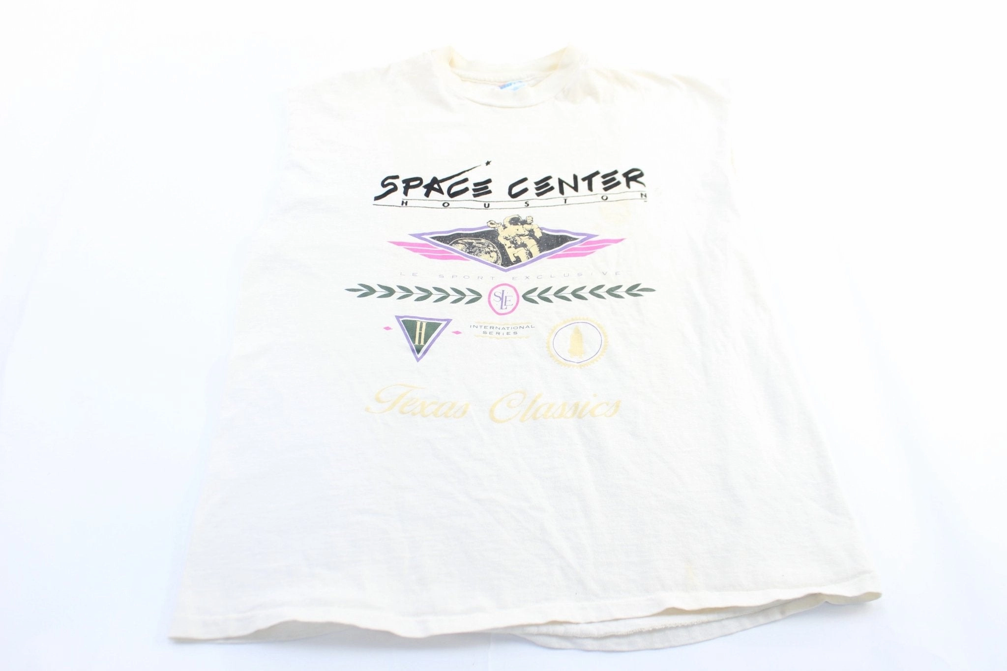 90's Space Center Houston Graphic Tank Top Moisture Management Technology