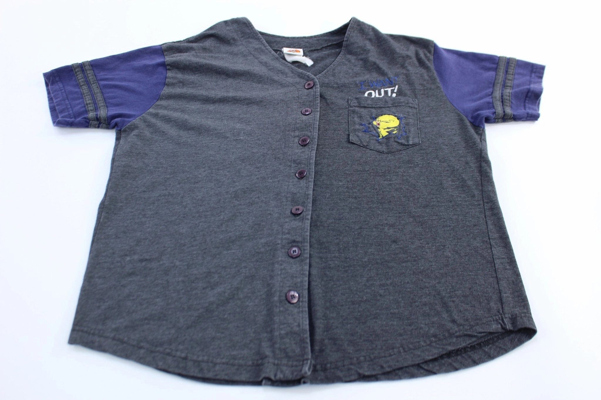 Women's 2001 Looney Tunes Embroidered Tweety Baseball Jersey fitness gear