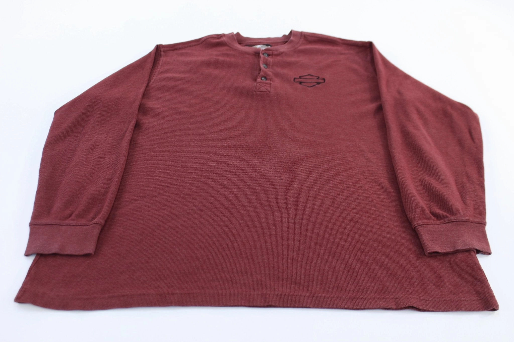 Fashion-Forward hypoallergenic material Harley Davidson Motorcycles Embroidered Thermal LS T-shirt