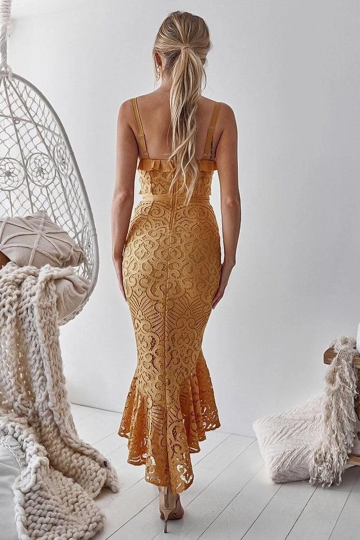 Airy Fabric Coastal Chic Leanne Dress - Mustard