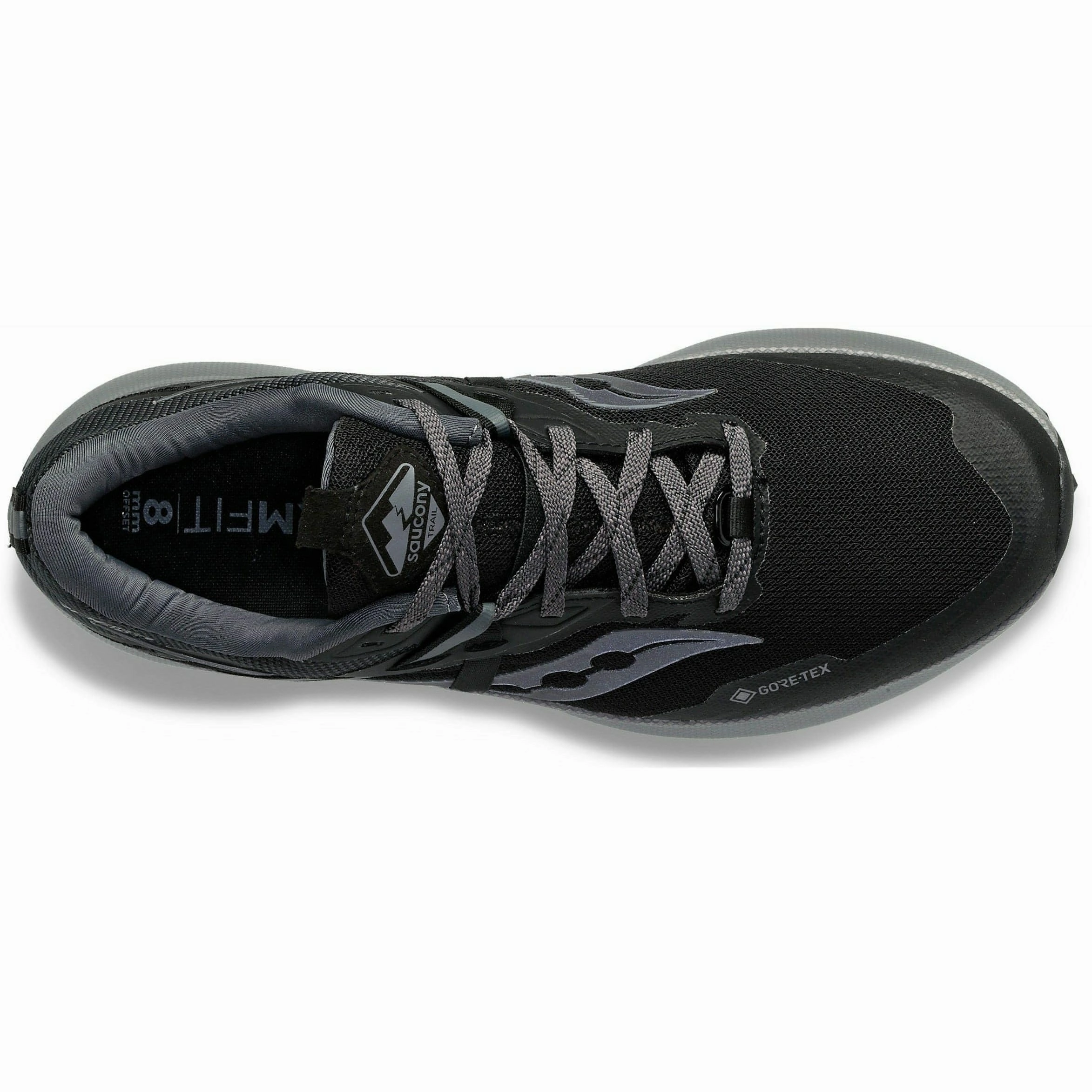 Saucony Ride 15 TR GORE-TEX Mens Trail Running Shoes - Black running with a zipper closure Performance Mode