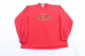 Everyday apparel vacation wear 90's Walt Disney Embroidered Pocahontas Red LS T-Shirt
