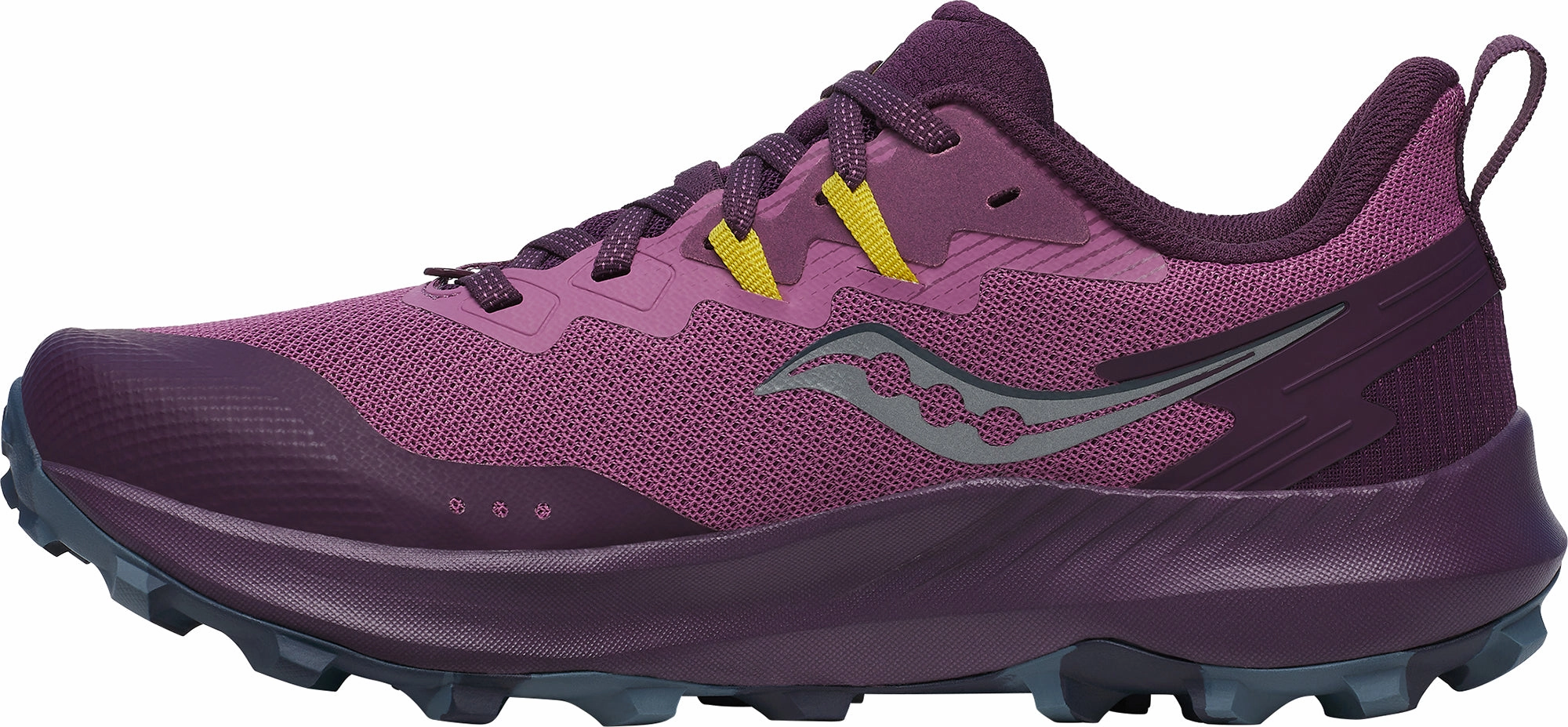 WaterResistantCoating Torsion Guide System Saucony Peregrine 14 Womens Trail Running Shoes - Purple