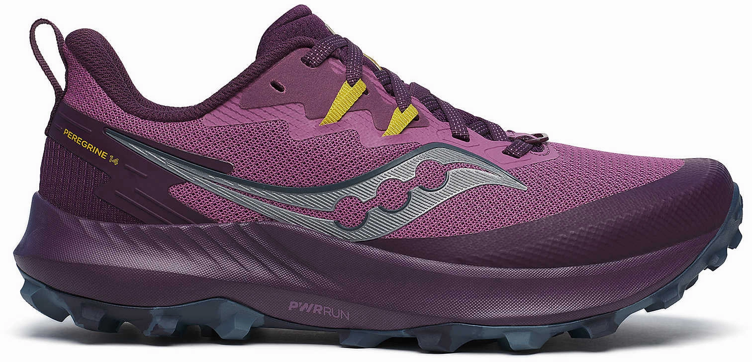 Saucony Peregrine 14 Womens Trail Running Shoes - Purple solo run