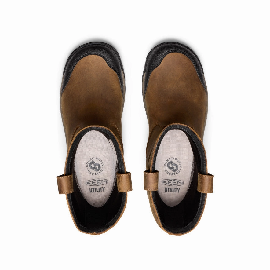 Men's Evanston Pull-On Waterproof Boot (Soft Toe)  |  Bison/Black Step Control Cold Hike