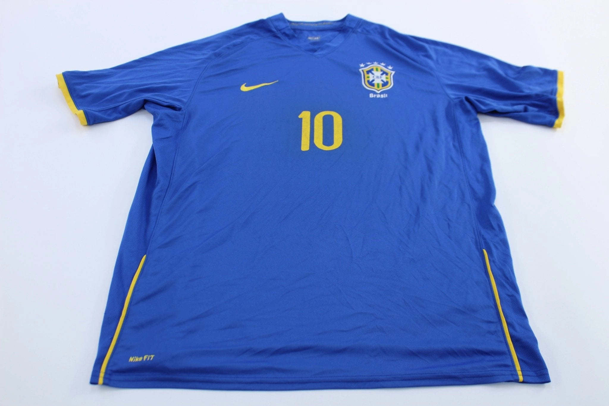 Muscle Motion Dynamic Wear Nike Embroidered Logo Brasil #10 Soccer Jersey