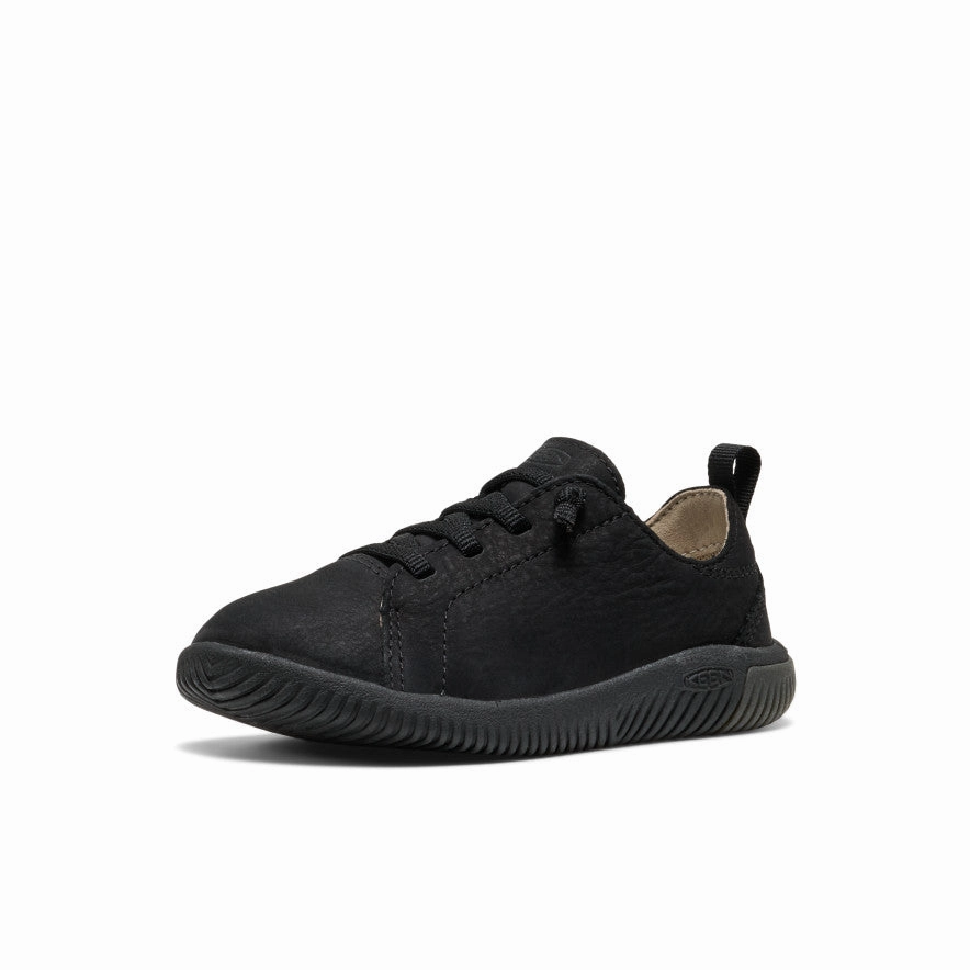 Little Kids' KNX Leather Sneaker  |  Triple Black Cushion Feel Smooth Lining