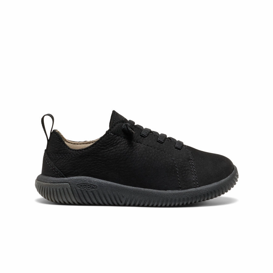 Little Kids' KNX Leather Sneaker  |  Triple Black Score Step Lounge Wear