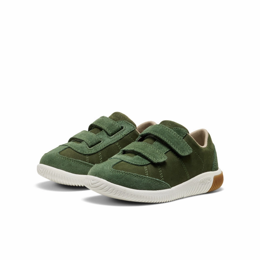 Little Kids' KNX T-Toe Sneaker  |  Bronze Green/Star White Cloudy Step Textured Grip Surface