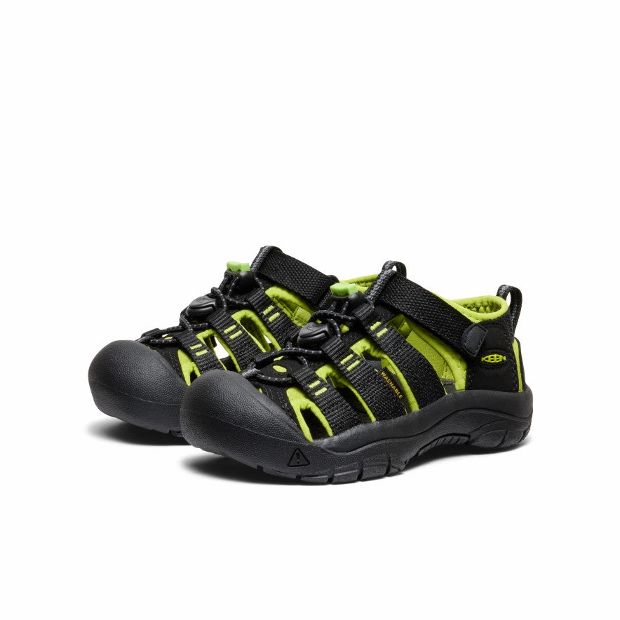 Supportive Little Kids' Newport H2  |  Black/Lime Green