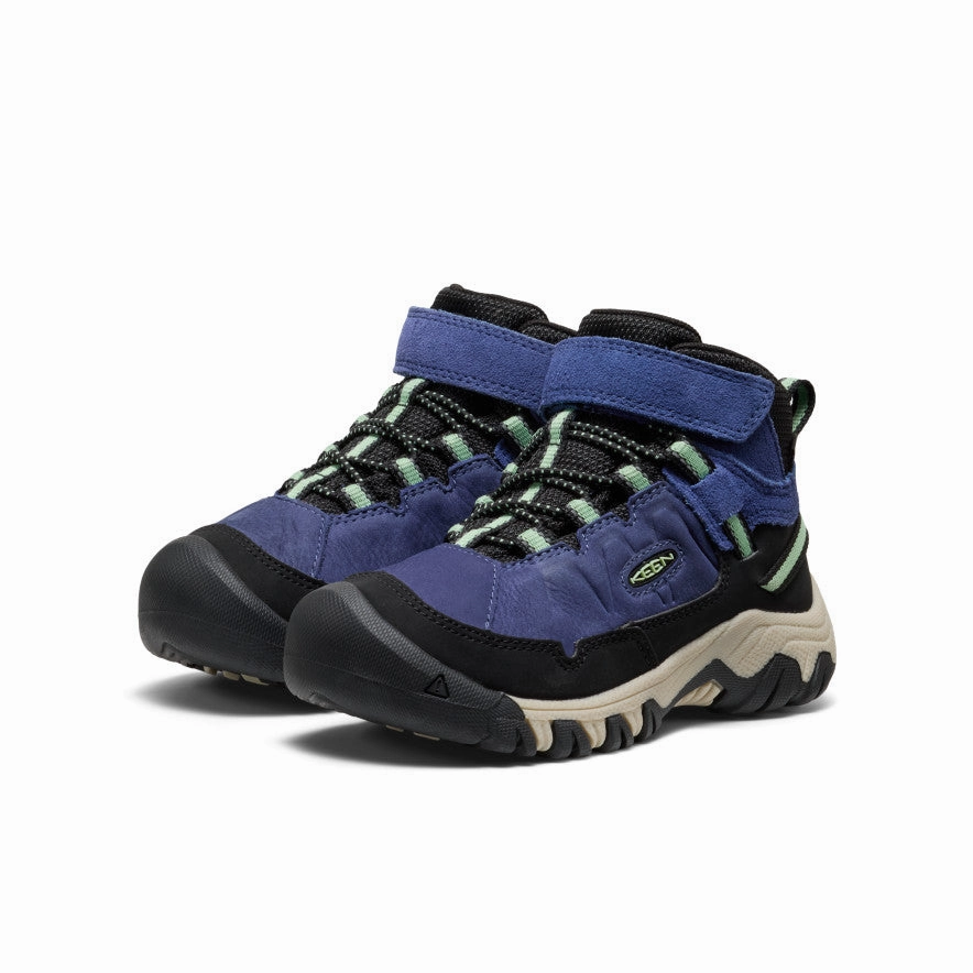 Reinforced toe Little Kids' Targhee IV Waterproof Hiking Boot  |  Skipper Blue/Hemlock