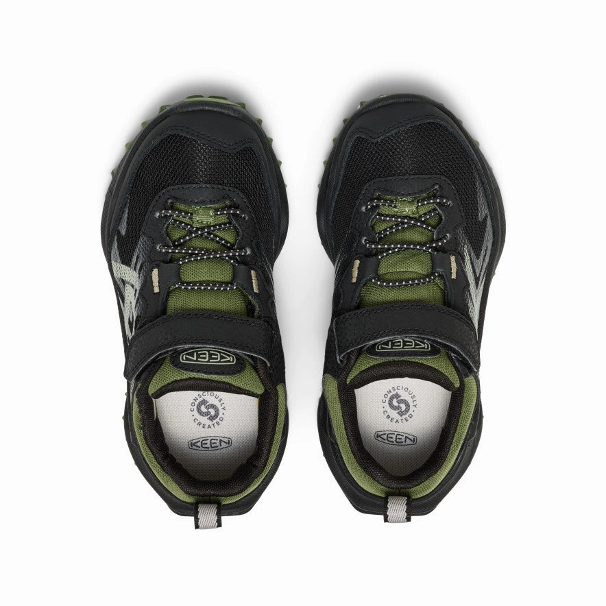 Anti blister Little Kids' Zionic Waterproof Shoe  |  Black/Bronze Green