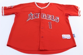 Zip Up Los Angeles Angels Angel Reyna Embroidered Majestic Baseball Jersey