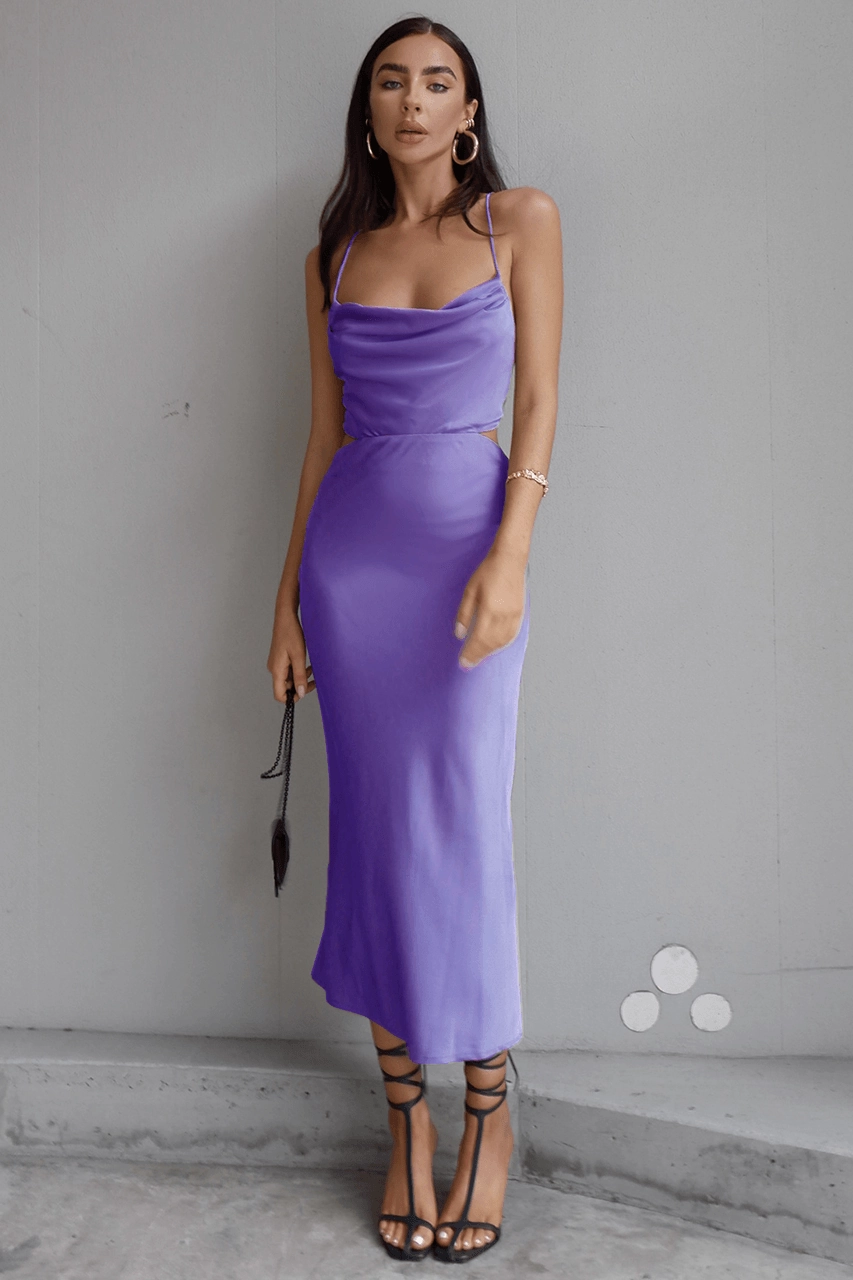 Charissa Slip Dress - Violet Delicate Tone