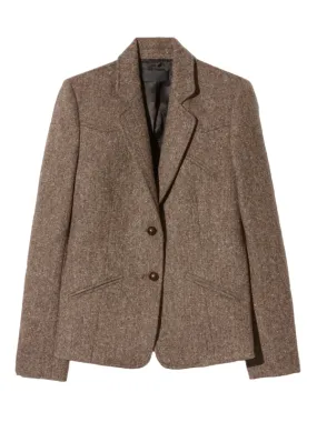 Lyon Jacket in Brown Donegal Quick Release Buckles Quick Zip