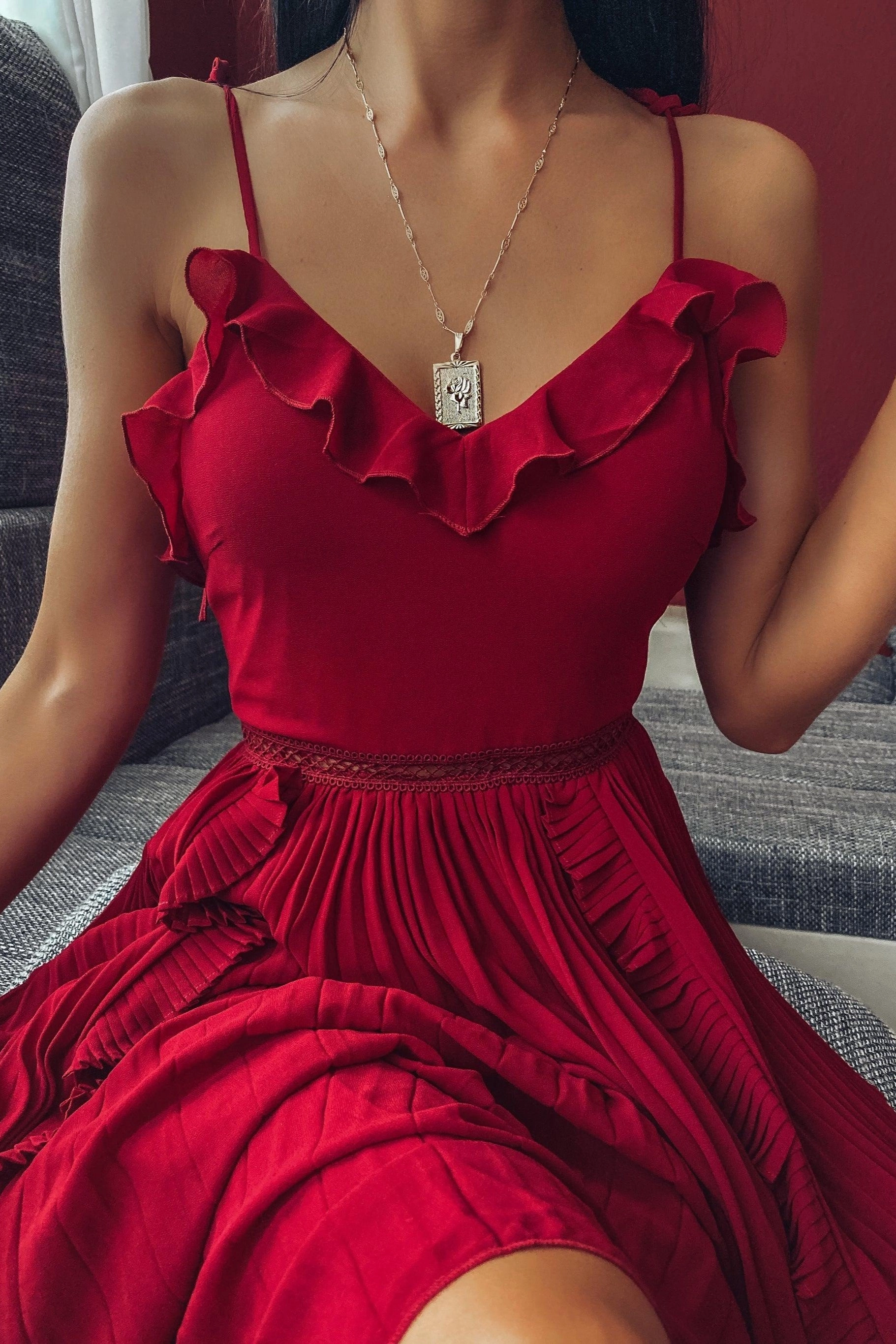 Urban Style High low hem Maia Dress - Red (Final Sale)