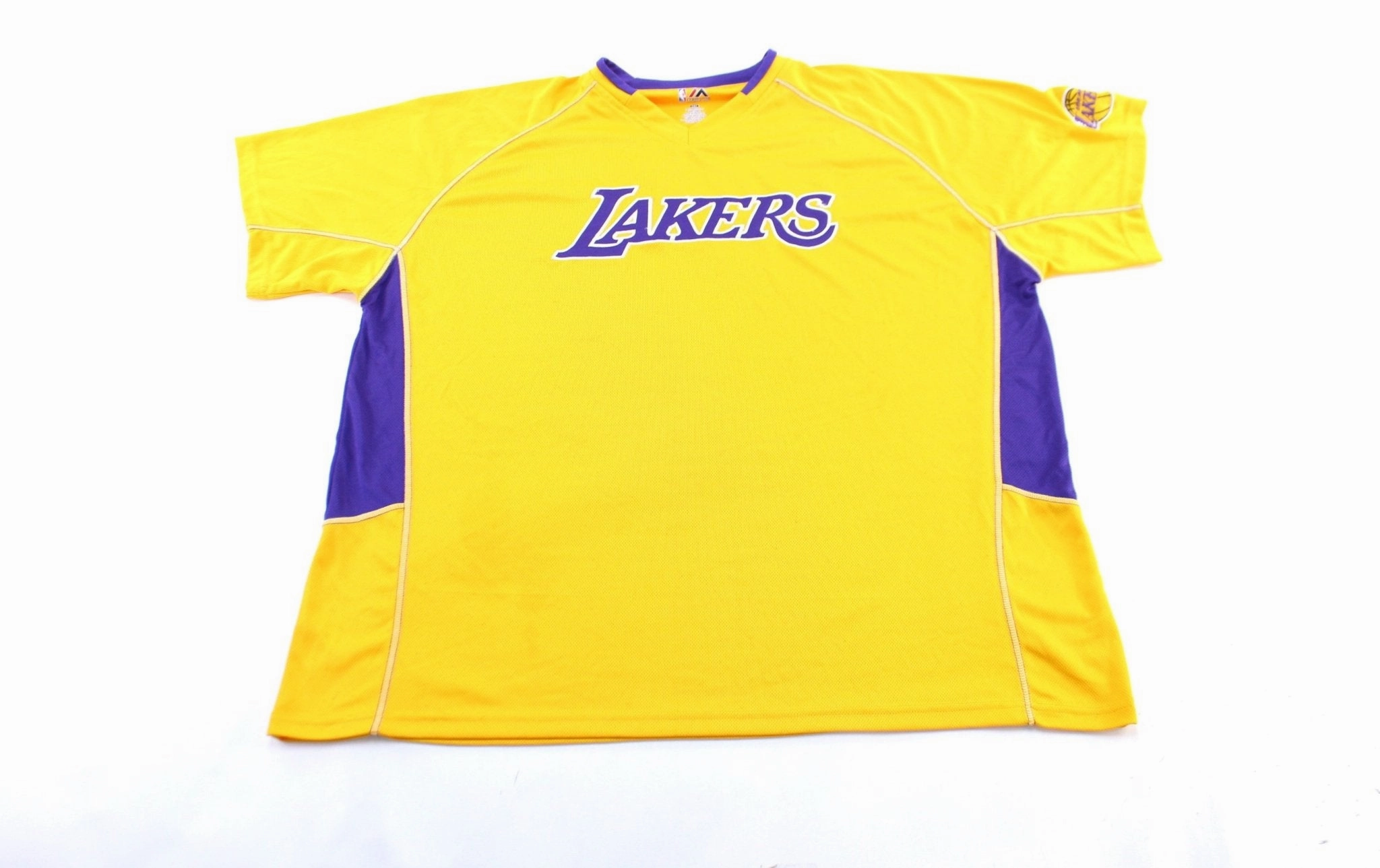 Low Friction Texturing Majestic Embroidered Los Angeles Lakers Warm Up Jersey