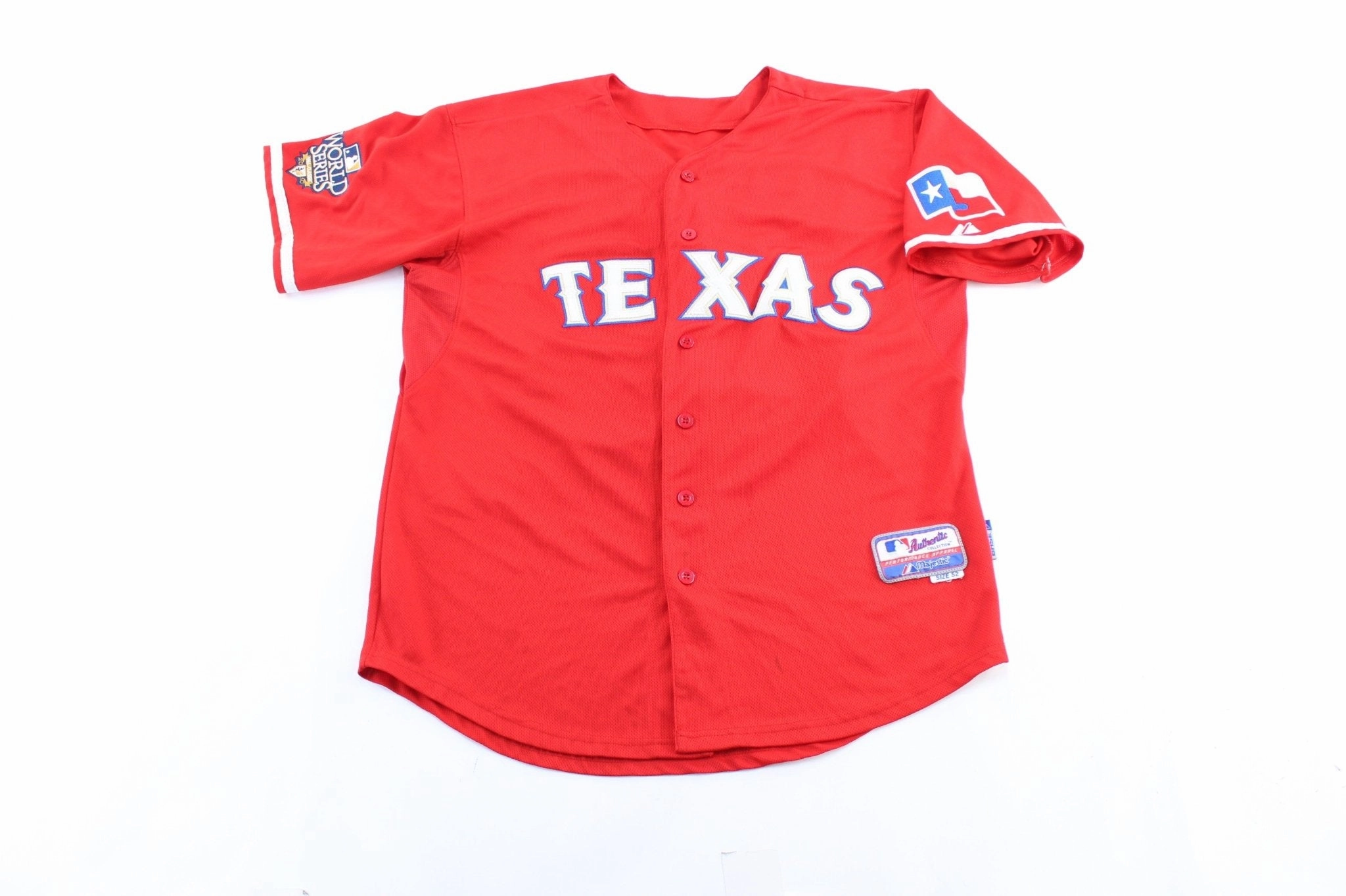 Majestic Embroidered Texas Rangers Derek Holland Baseball Jersey Ultimate Comfort Lining