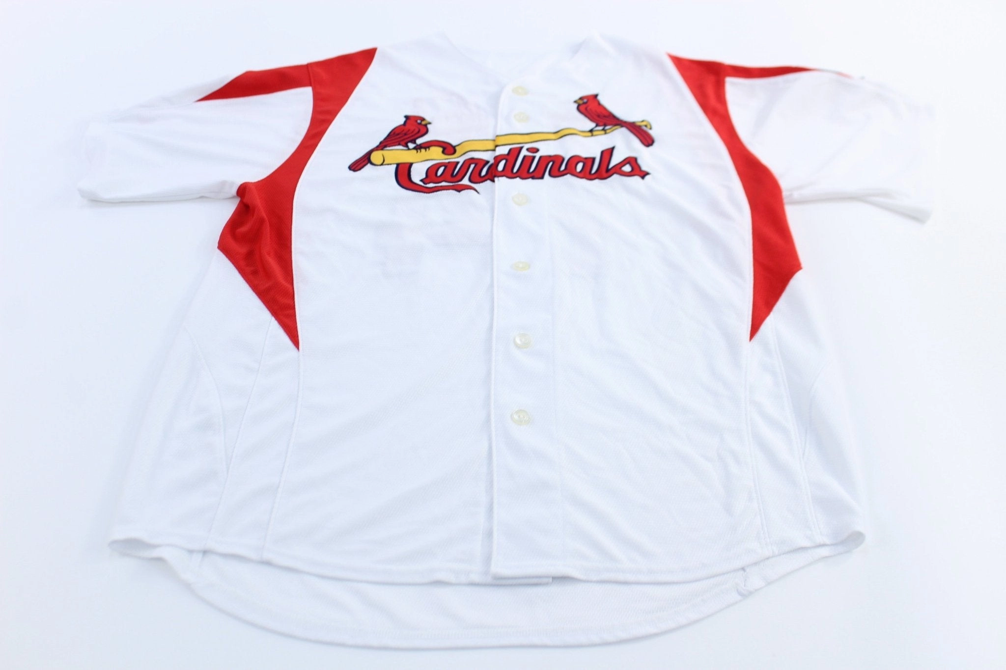 Majestic St. Louis Cardinals Rick Ankiel Baseball Jersey Yarn Dye Pattern Sustainable Dye Process