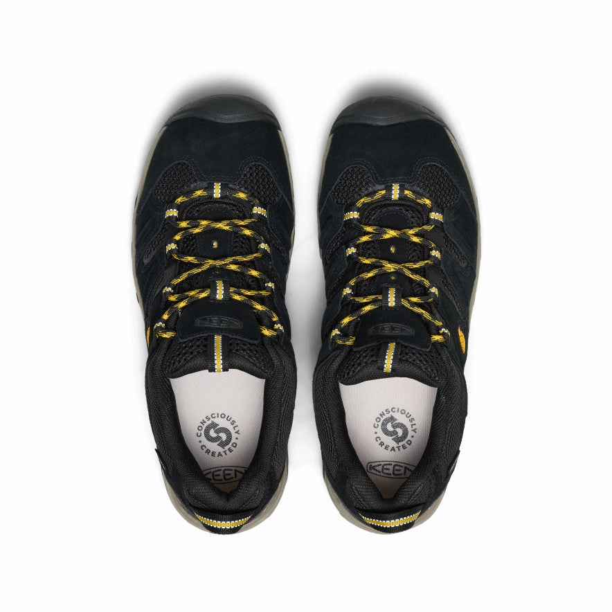 Men's Headout Waterproof Hiking Shoe  |  Black/Lemon Curry Lace Up Soft Interior
