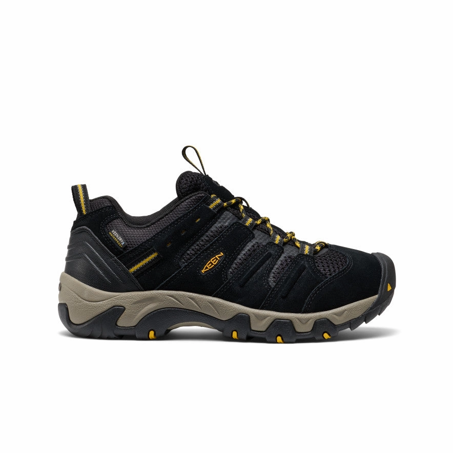 Sturdy Construction Men's Headout Waterproof Hiking Shoe  |  Black/Lemon Curry