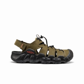 Men's Hyperport Fisherman Leather Sandal  |  Dark Olive/Black Urban Stroll