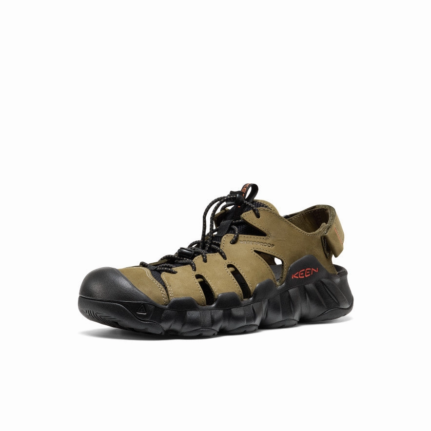 Men's Hyperport Fisherman Leather Sandal  |  Dark Olive/Black Sleek Fit Star Hike