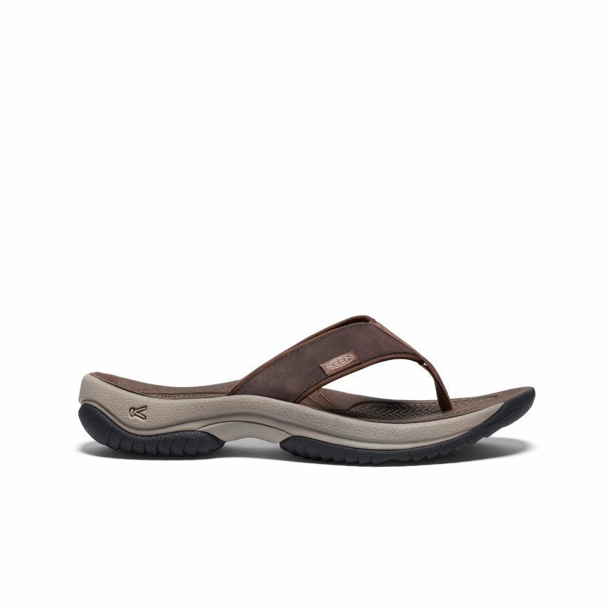 Zero Effort Men's Kona Leather Flip-Flop  |  Java/Dark Earth