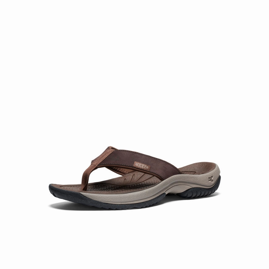 Men's Kona Leather Flip-Flop  |  Java/Dark Earth All Fit Flexible Build
