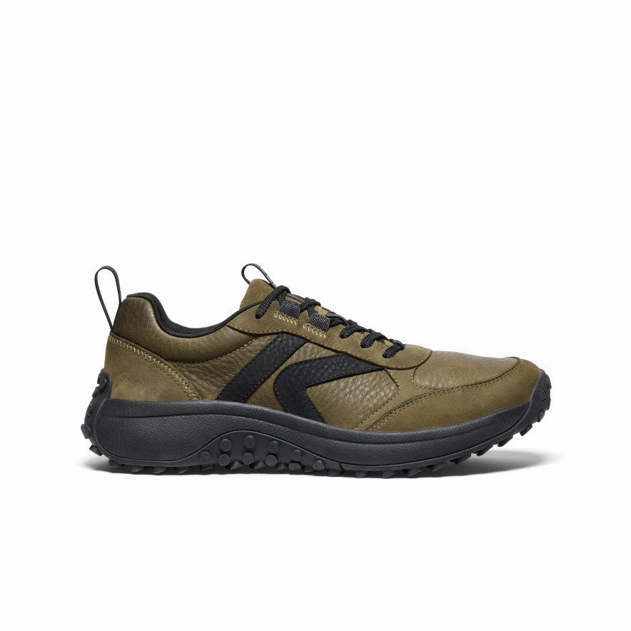Oasis Path Men's KS86 Leather Sneaker  |  Dark Olive/Black