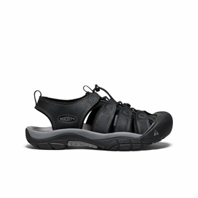Men's Newport Leather Sandal  |  Black/Steel Grey Comfortable Fit Socks