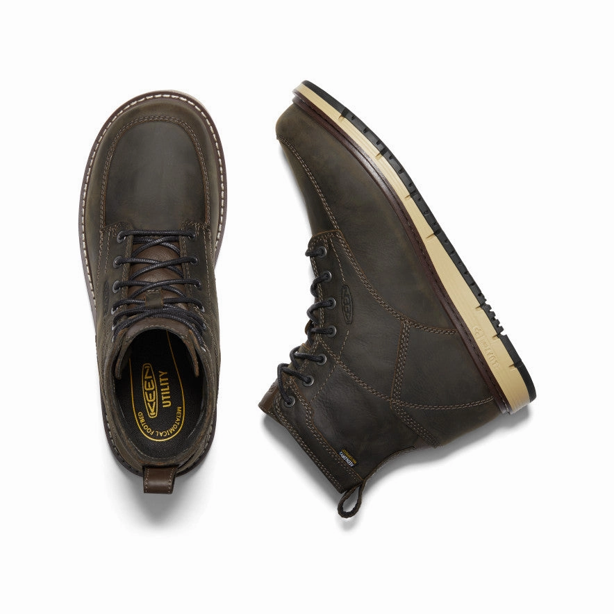 Flat Walk Sock Liner Fit Men's San Jose 6" Waterproof Boot (Soft Toe)  |  Cascade Brown