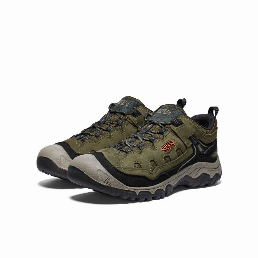 Good Traction Men's Targhee IV Vented Hiking Shoe  |  Dark Olive/Gold Flame