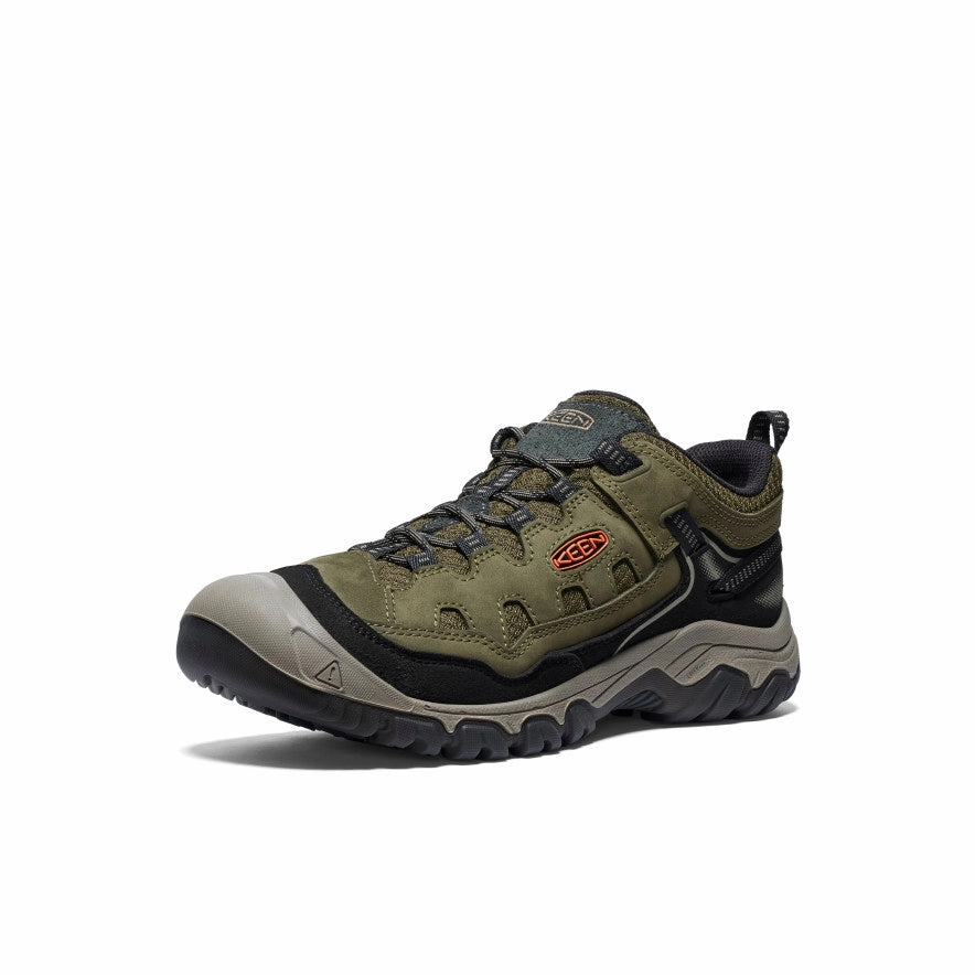 Off Road Slip Resistant Men's Targhee IV Vented Hiking Shoe  |  Dark Olive/Gold Flame