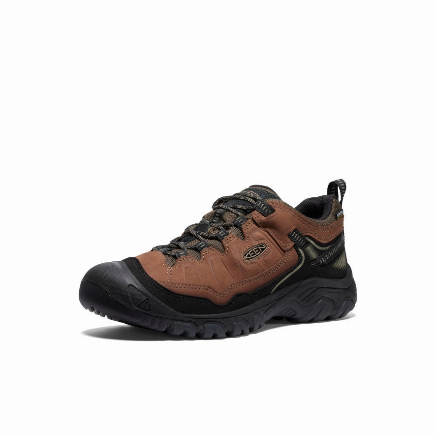 Men's Targhee IV Wide Waterproof Hiking Shoe  |  Bison/Black Heel Support