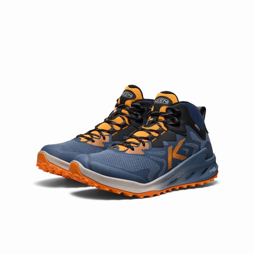 slim fit Soft Interior Men's Zionic NXT Waterproof Hiking Boot  |  Naval Academy/Bright Marigold