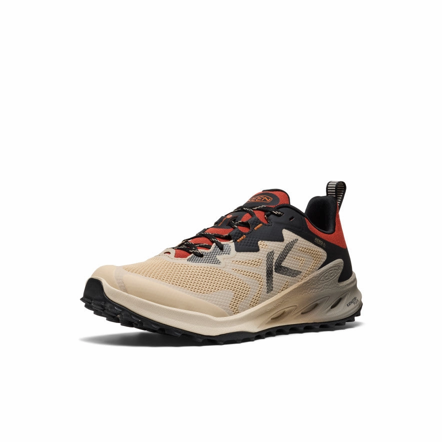 Men's Zionic NXT Waterproof Hiking Shoe  |  Safari/Red Ochre Reflective details