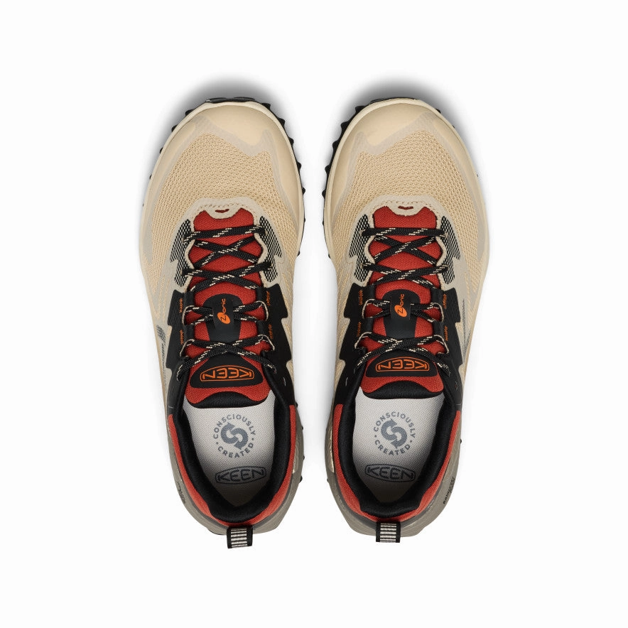 Comfortable Anti Odor Men's Zionic NXT Waterproof Hiking Shoe  |  Safari/Red Ochre