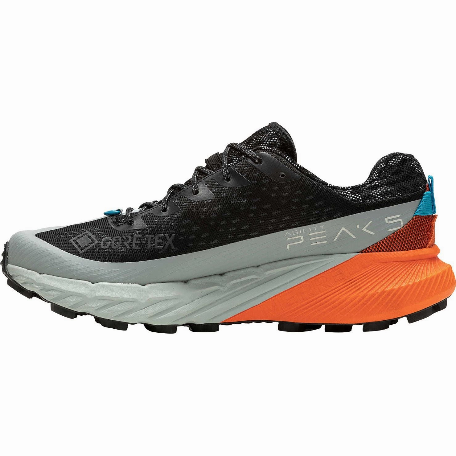 Merrell Agility Peak 5 GORE-TEX Mens Trail Running Shoes - Black Breathable Knit Construction stylish shoe look